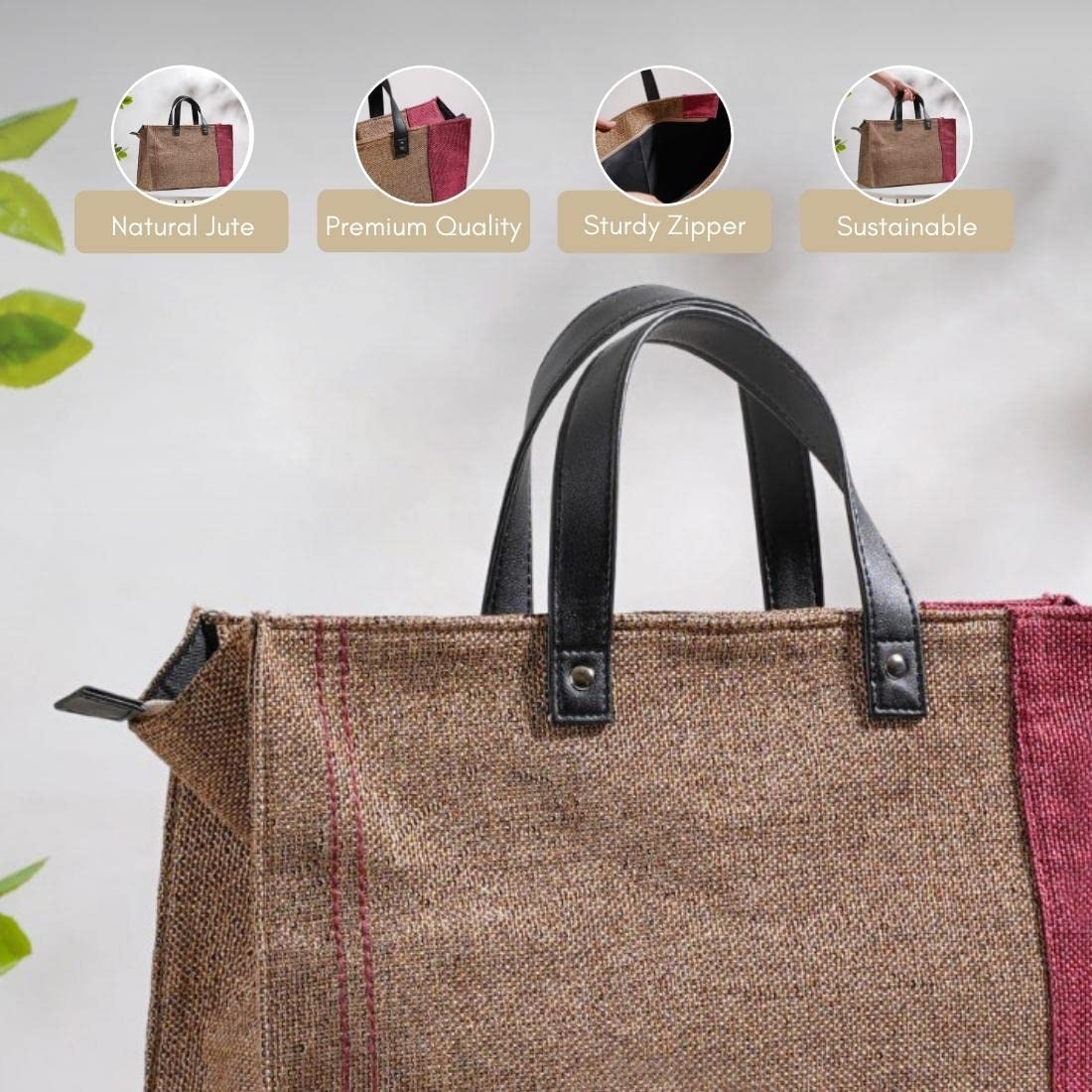 NORTHWIND Jute Office Lunch Tote for Professional Women
