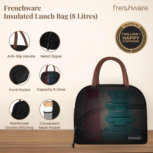 Freshline Thermal Lunch Carrier (8 Litre, Black)
