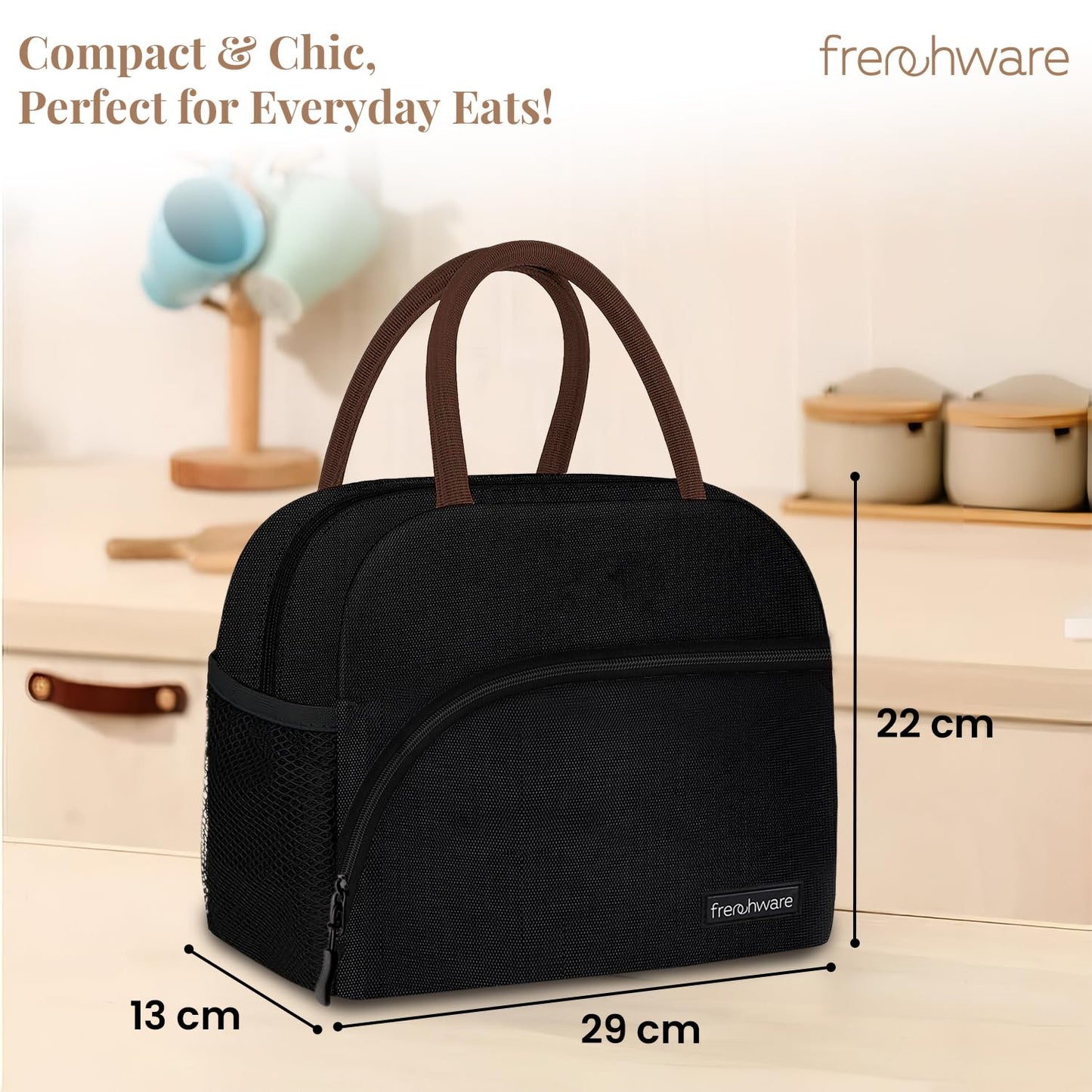 FlexiCool Insulated Meal Tote (8 Litre Volume, Classic Black)