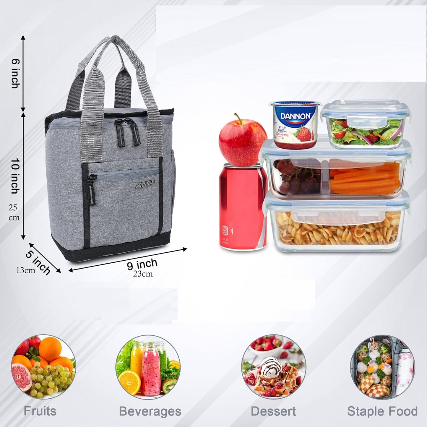 Willow Spacious Lunch Carrier featuring Front & Side Storage Pockets