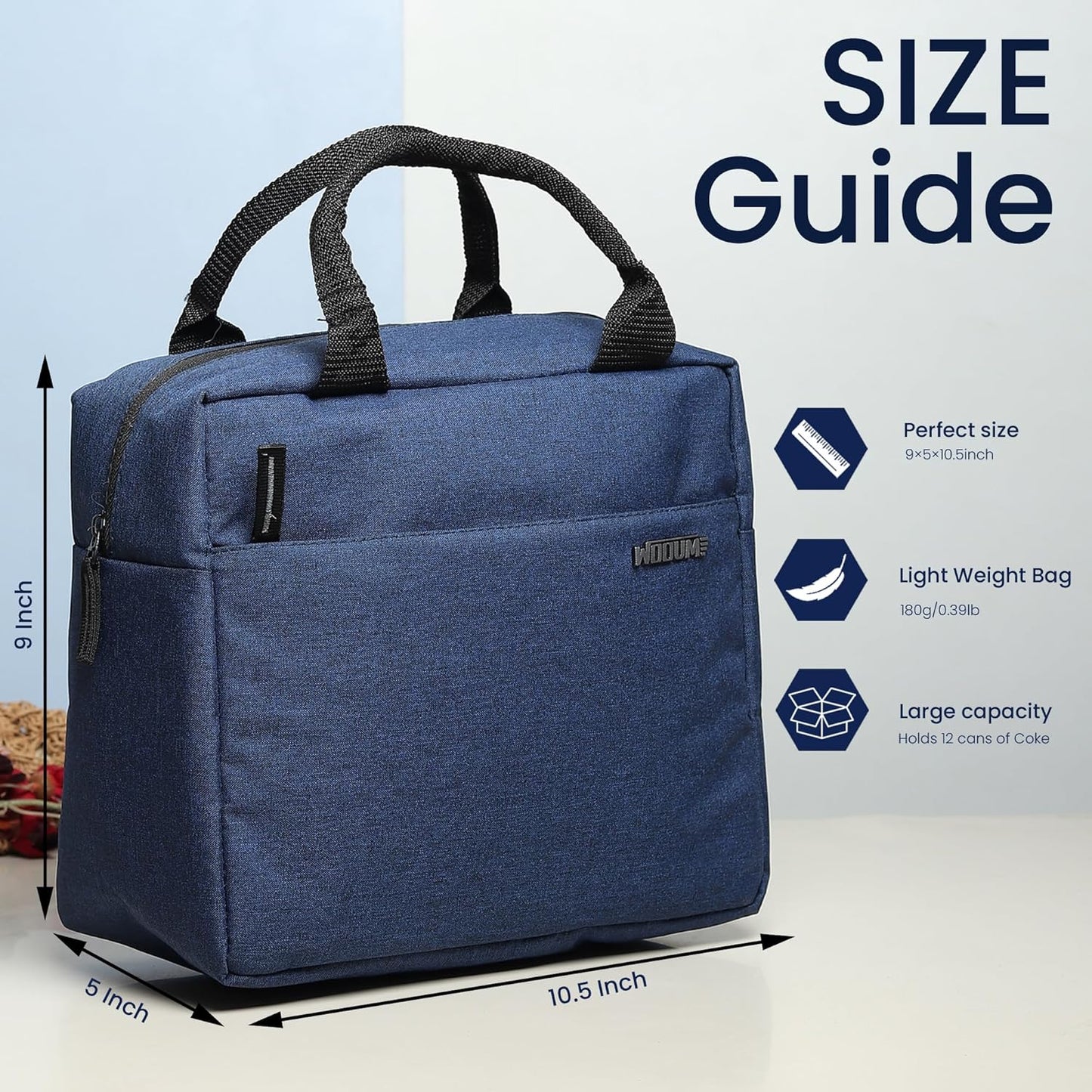Wanderlust Insulated Lunch Tote for Professionals, Portable Meal Carrier with Ergonomic Handle