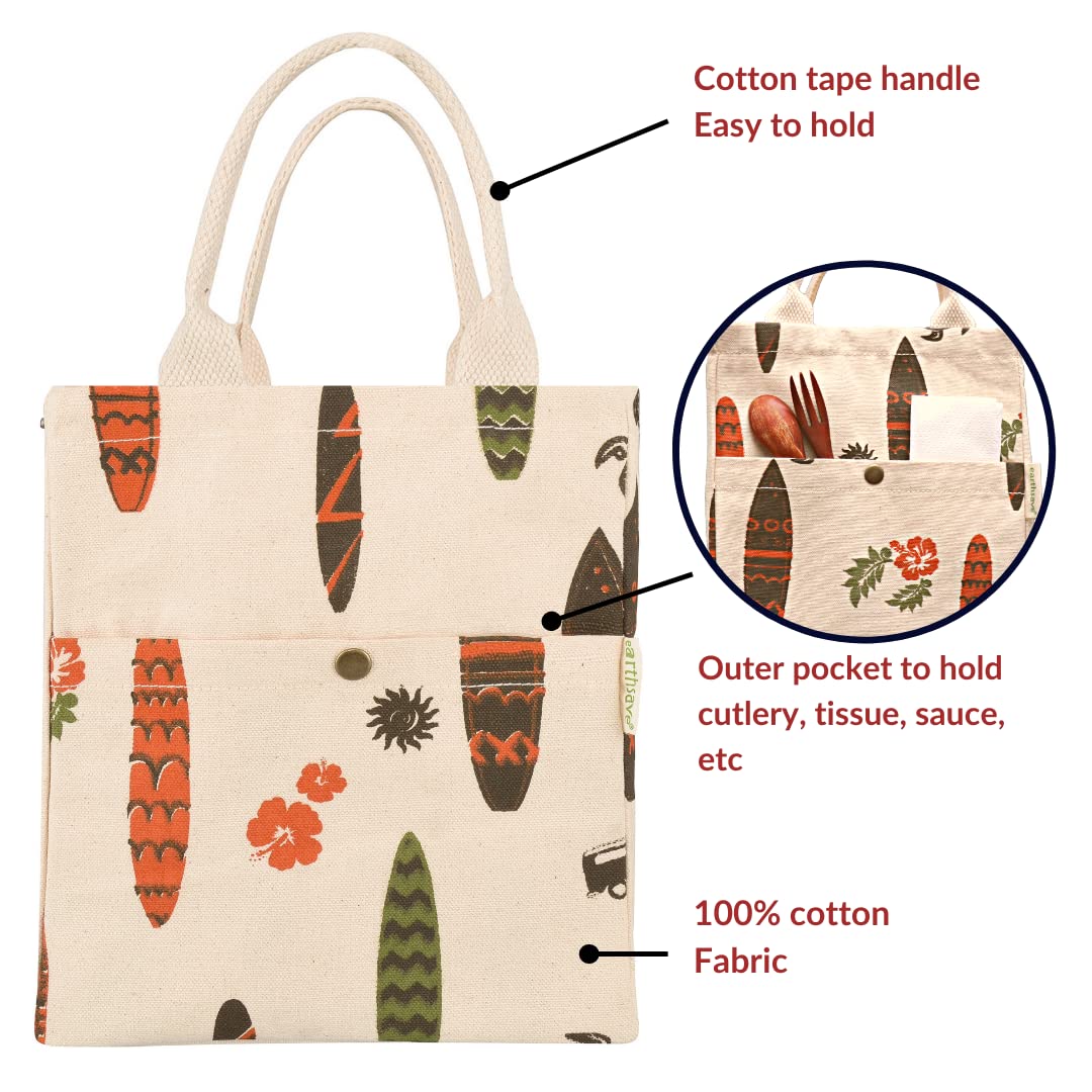 EcoMresh Thermal Lunch Tote for Professional Women & Men (Orange & White)